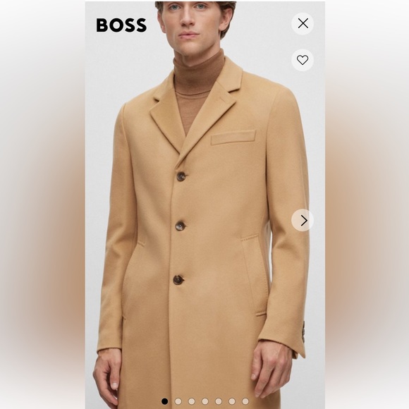 BOSS SLIM FIT NEW MENS COAT IN VIRGIN WOOL AND CASHMERE SIZE 42R - Picture 3 of 14